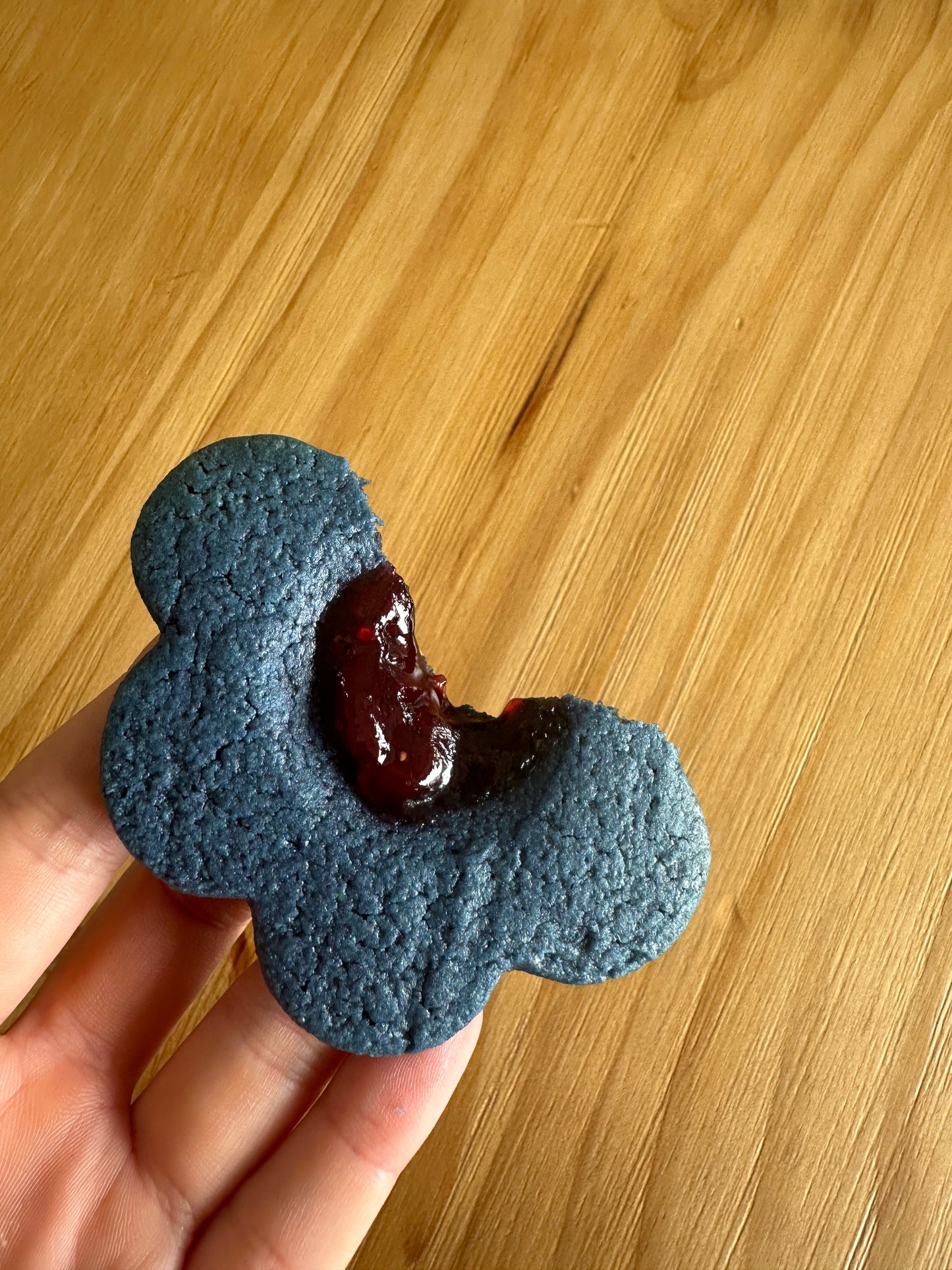 Blue Raspberry Flower Cookies