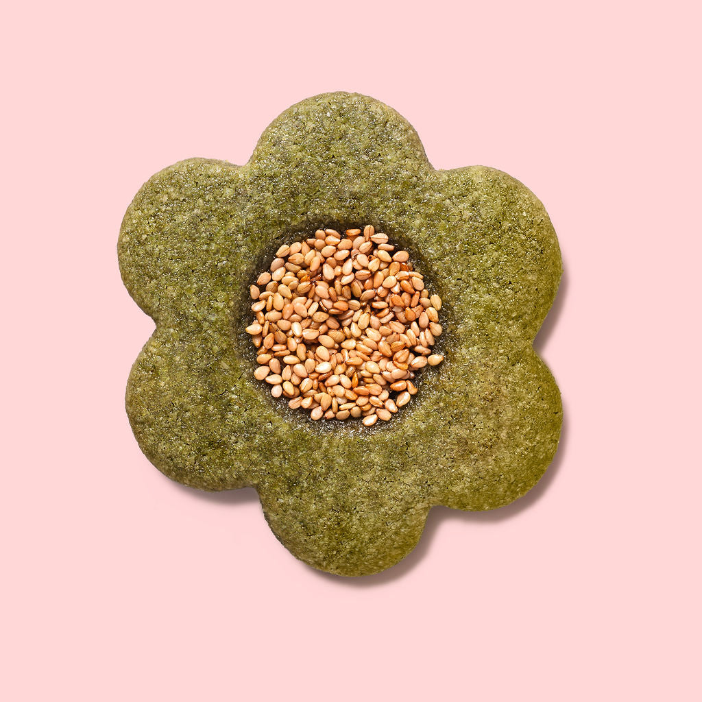 Matcha Sesame Flower Cookies