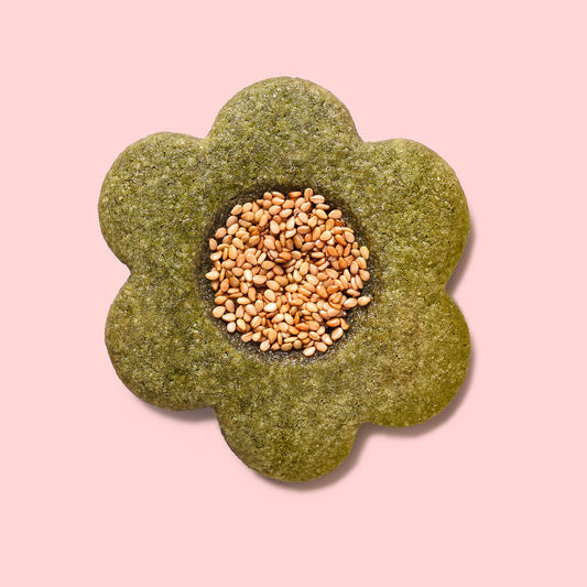 Matcha Sesame Flower Cookies
