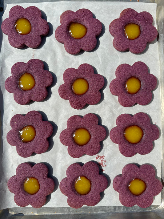 Purple Lemonade Flower Cookies