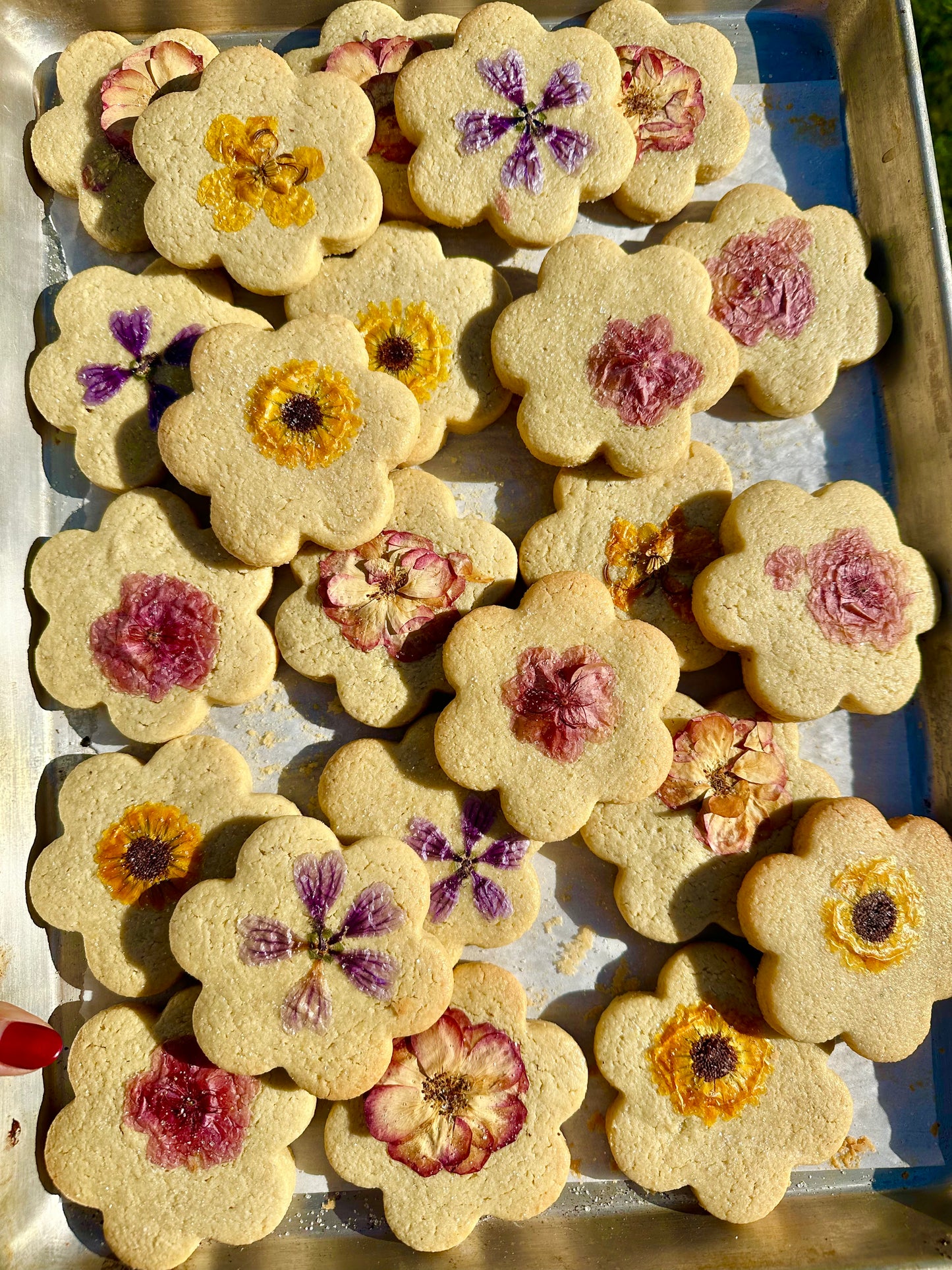 Edible Pressed Flower Cookies