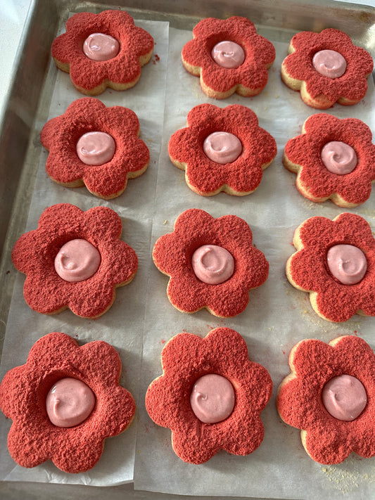 Strawberry Flower Cookies