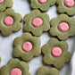 Matcha Berry Flower Cookies