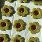 Raspberry Almond Chip Flower Cookies