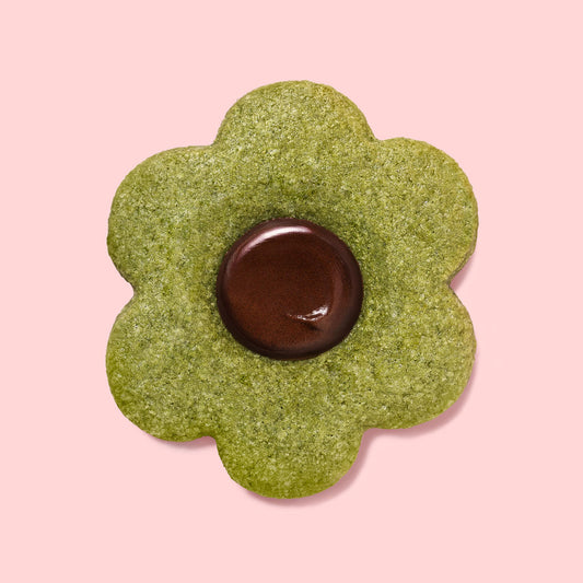 Matcha Chocolate Flower Cookies