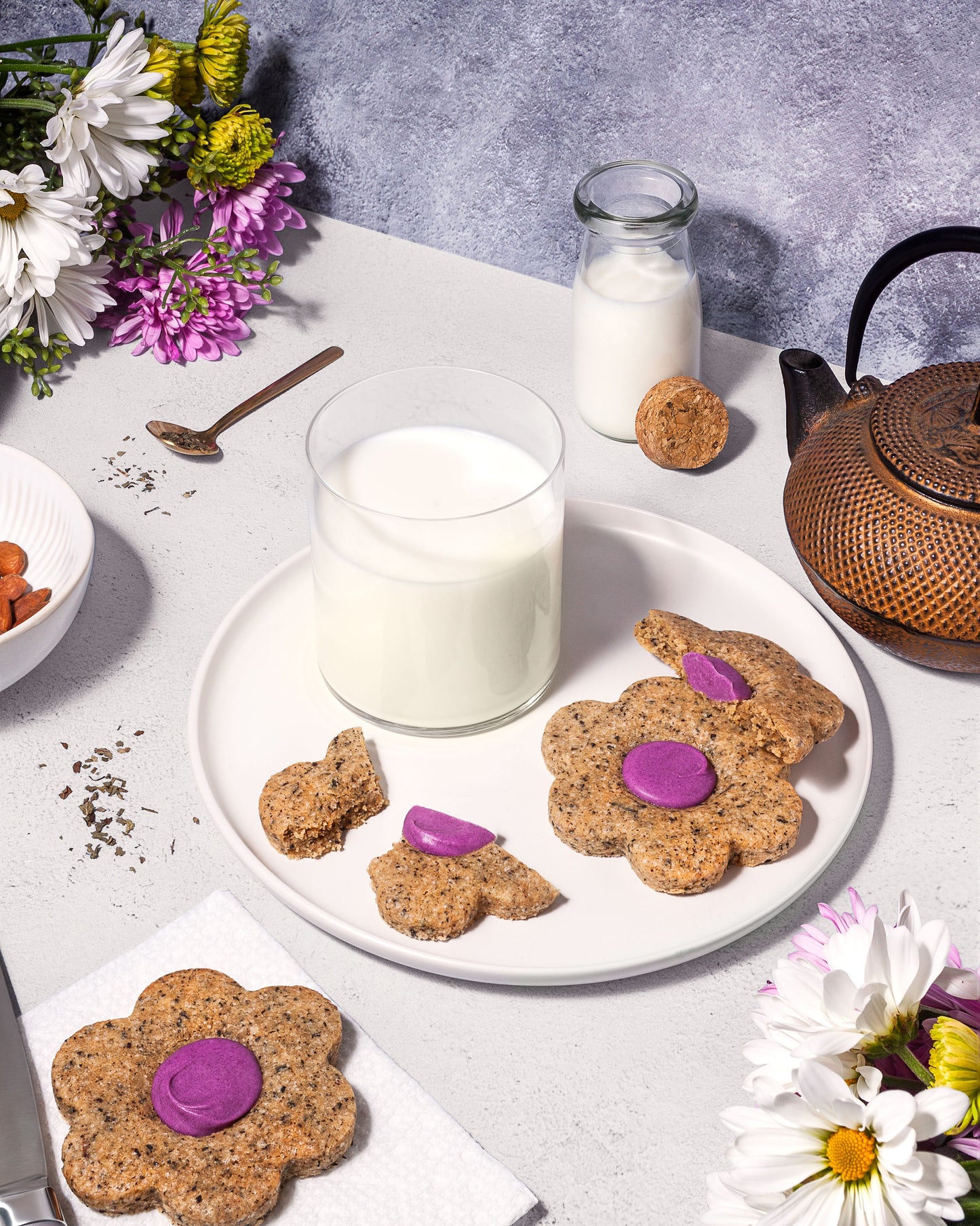 Earl Grey Flower Cookies